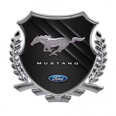 Ford Mustang Trunk Metal Emblem Badge Silver Dark Blades Classic Design