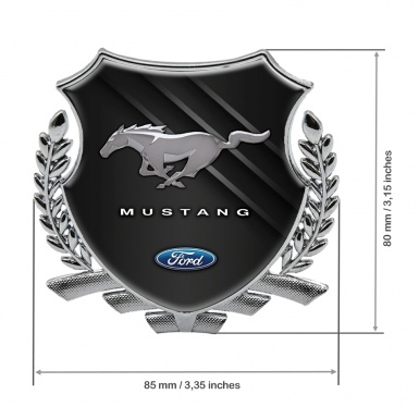 Ford Mustang Trunk Metal Emblem Badge Silver Dark Blades Classic Design