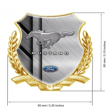 Ford Mustang Self Adhesive Bodyside Emblem Gold Cross Section Plates