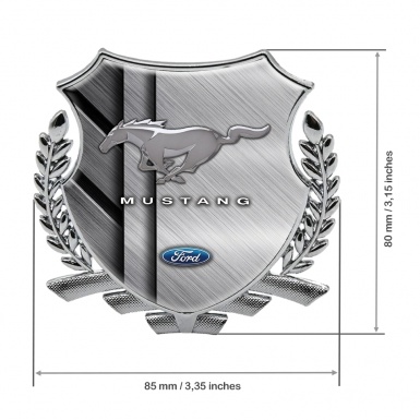 Ford Mustang Self Adhesive Bodyside Emblem Silver Cross Section Plates