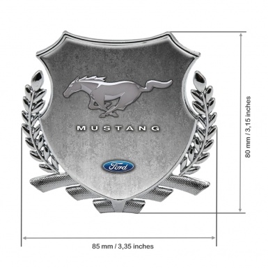 Ford Mustang Bodyside Domed Emblem Silver Asphalt Effect Classic Edition