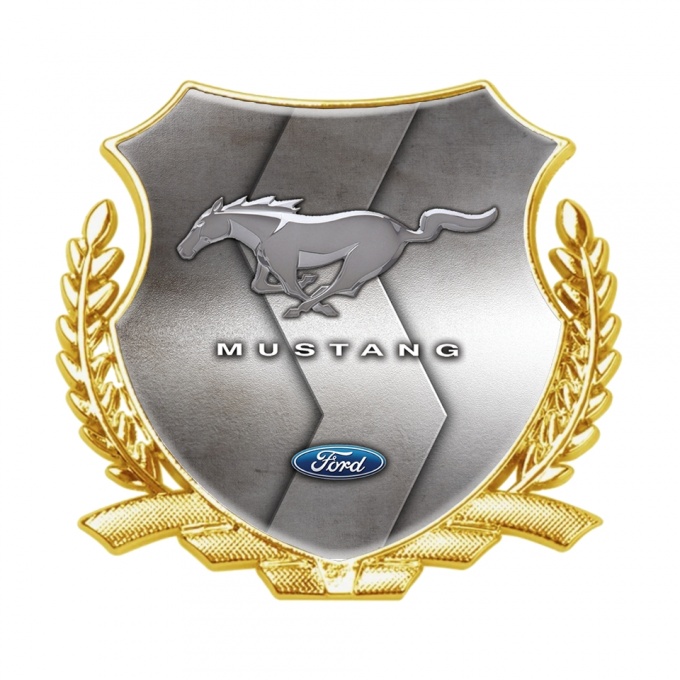 Ford Mustang Tuning Emblem Self Adhesive Gold Zig Zag Plate Classic Logo