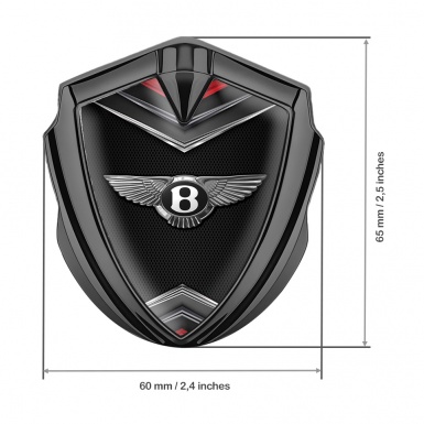 Bentley Metal Emblem Self Adhesive Graphite Black Grid Effect Clean Logo