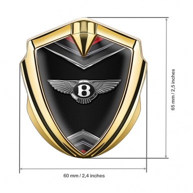 Bentley Metal Emblem Self Adhesive Gold Black Grid Effect Clean Logo