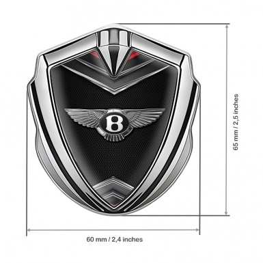 Bentley Metal Emblem Self Adhesive Silver Black Grid Effect Clean Logo