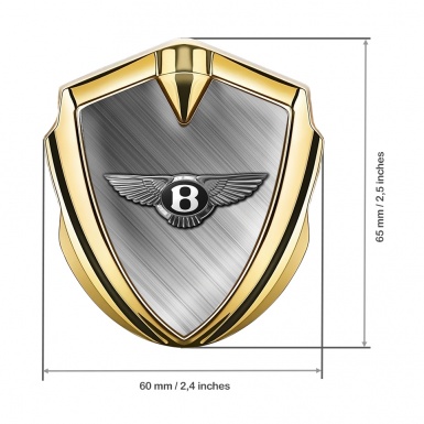 Bentley 3D Car Metal Emblem Gold Brushed Aluminum Classic Logo