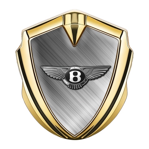 Bentley 3D Car Metal Emblem Gold Brushed Aluminum Classic Logo