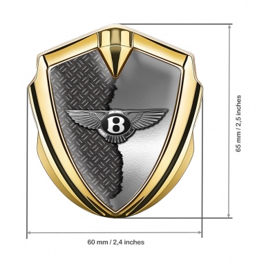 Bentley Bodyside Domed Emblem Gold Half Torn Metal Effect Edition