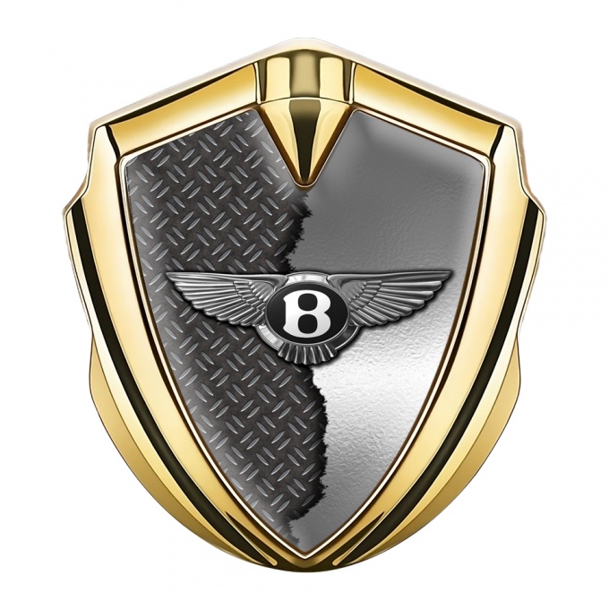 Bentley Bodyside Domed Emblem Gold Half Torn Metal Effect Edition