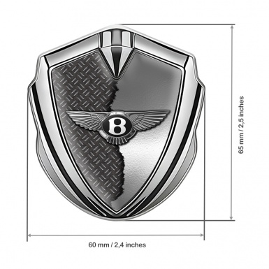 Bentley Bodyside Domed Emblem Silver Half Torn Metal Effect Edition