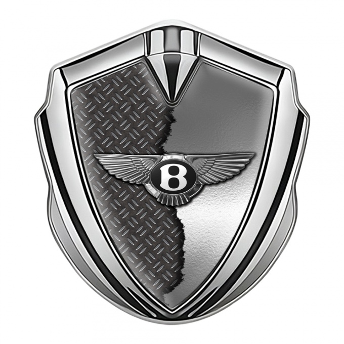 Bentley Bodyside Domed Emblem Silver Half Torn Metal Effect Edition