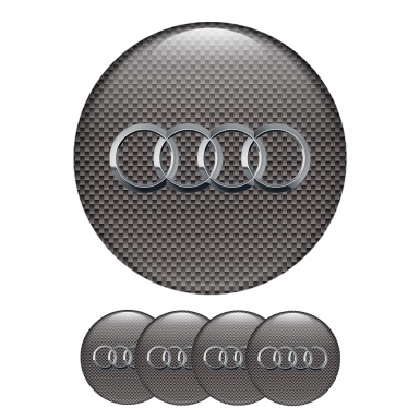 Audi Wheel Center Cap Domed Stickers Retro Carbon