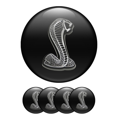 Ford Mustang Shelby Wheel Center Cap Domed Stickers Snake logo On Model 