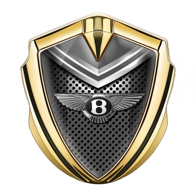 Bentley Tuning Emblem Self Adhesive Gold Metallic Grate Effect Edition