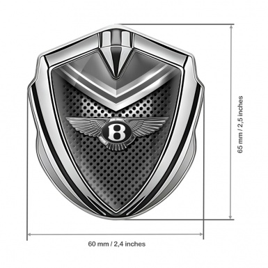 Bentley Tuning Emblem Self Adhesive Silver Metallic Grate Effect Edition