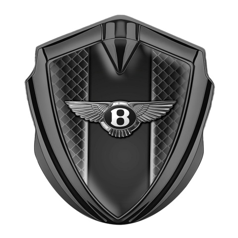 Bentley Fender Metal Emblem Badge Graphite Waffle Effect Center Plate
