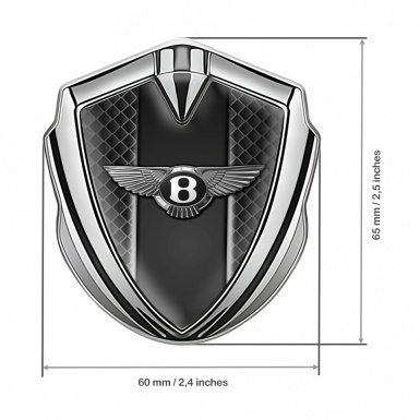 Bentley Fender Metal Emblem Badge Silver Waffle Effect Center Plate