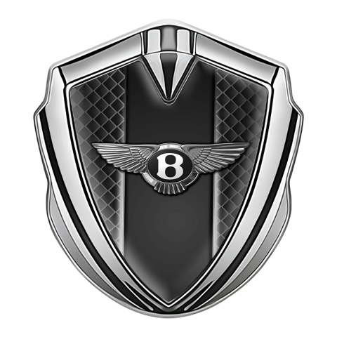 Bentley Fender Metal Emblem Badge Silver Waffle Effect Center Plate