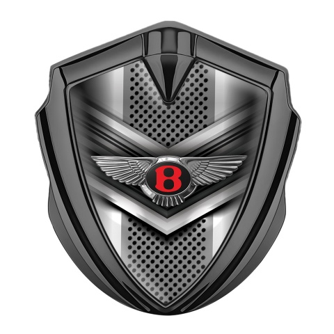 Bentley Trunk Metal Emblem Badge Graphite V Shaped Plate Grid Edition