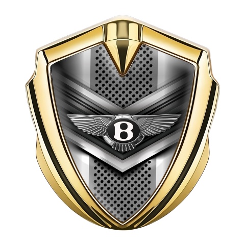 Bentley Self Adhesive Bodyside Emblem Gold Metal Grate Classic Logo