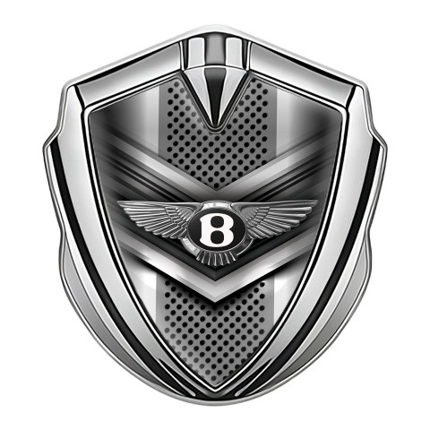 Bentley Self Adhesive Bodyside Emblem Silver Metal Grate Classic Logo