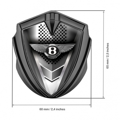 Bentley Bodyside Domed Badge Graphite Metal Grid Bladed Effect Edition