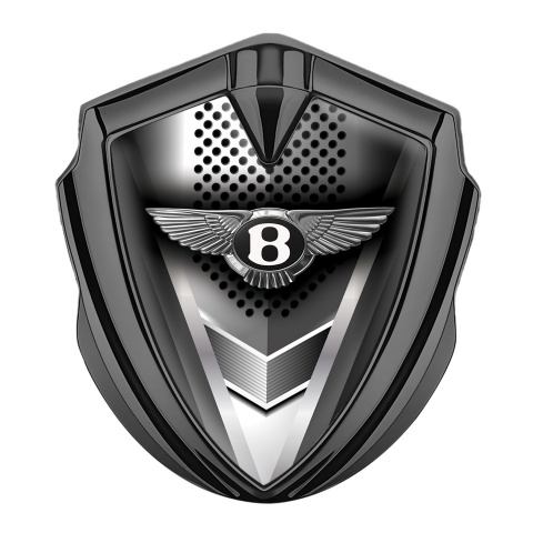 Bentley Bodyside Domed Badge Graphite Metal Grid Bladed Effect Edition