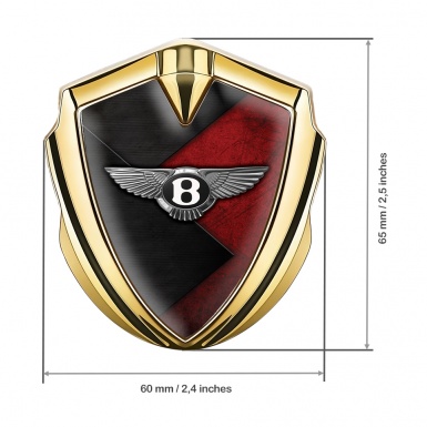 Bentley Bodyside Badge Self Adhesive Gold Red Scratched Base Plates