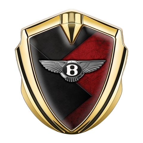 Bentley Bodyside Badge Self Adhesive Gold Red Scratched Base Plates