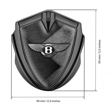 Bentley Tuning Emblem Self Adhesive Graphite Slabs Plates Scratched Design