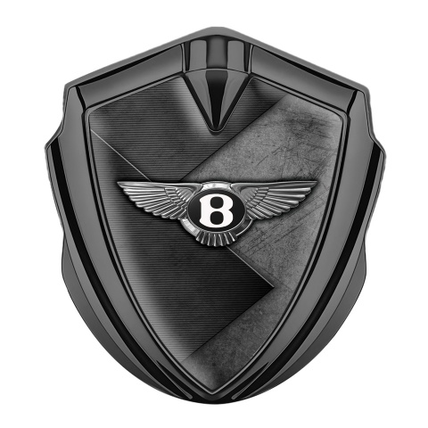 Bentley Tuning Emblem Self Adhesive Graphite Slabs Plates Scratched Design