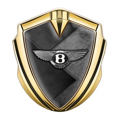 Bentley Tuning Emblem Self Adhesive Gold Slabs Plates Scratched Design