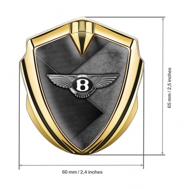 Bentley Tuning Emblem Self Adhesive Gold Slabs Plates Scratched Design