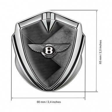 Bentley Tuning Emblem Self Adhesive Silver Slabs Plates Scratched Design