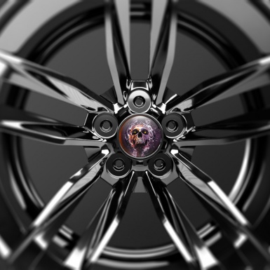 Skull Wheel Center Caps Emblem 3D Style 