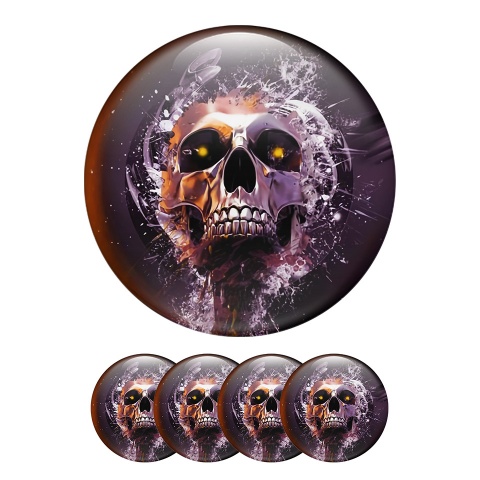 Skull Wheel Center Caps Emblem 3D Style 