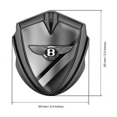 Bentley Trunk Emblem Badge Graphite Metallic Diagonal Plates Classic Logo