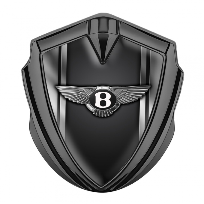 Bentley Trunk Metal Domed Emblem Graphite Aluminum Side Plates Effect