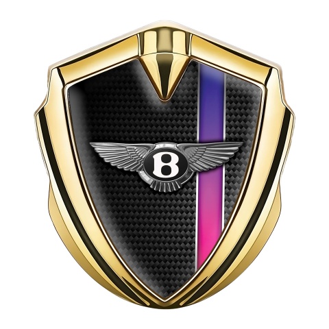 Bentley Metal Emblem Self Adhesive Gold Carbon Color Stripe Edition