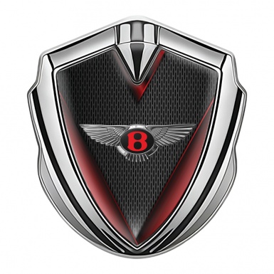 Bentley Bodyside Badge Self Adhesive Silver Dark Grate Red V Shapes