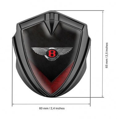 Bentley Tuning Emblem Self Adhesive Graphite Dark Ribbed Red V Shapes