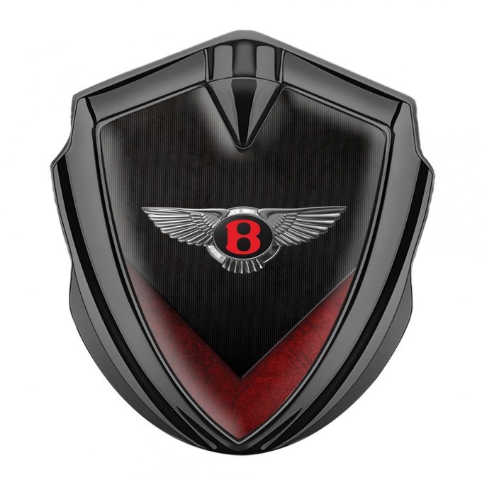 Bentley Tuning Emblem Self Adhesive Graphite Dark Ribbed Red V Shapes