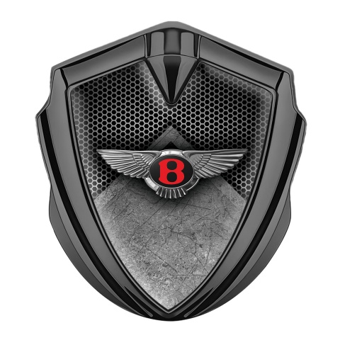 Bentley Fender Emblem Domed Badge Graphite Hexagon Stone Slab Design