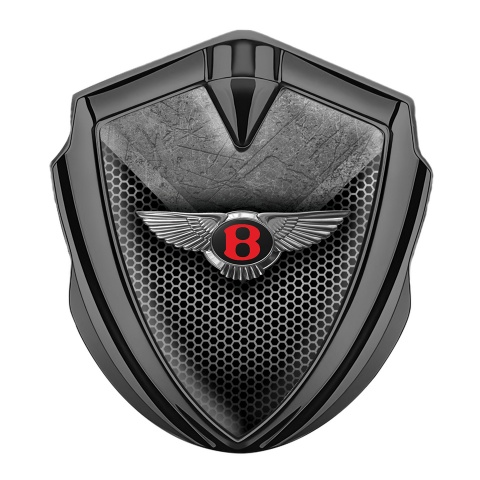 Bentley Fender Metal Emblem Badge Graphite Grey Hex Clean Chrome Logo