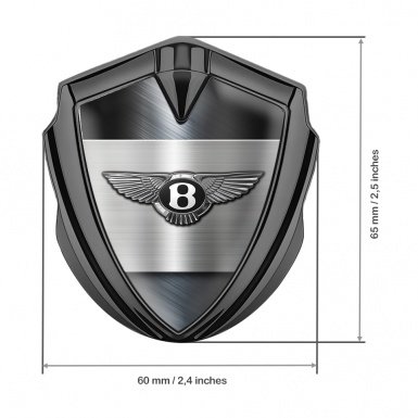 Bentley Trunk Emblem Domed Badge Graphite Brushed Aluminum Template