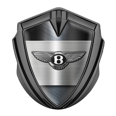 Bentley Trunk Emblem Domed Badge Graphite Brushed Aluminum Template