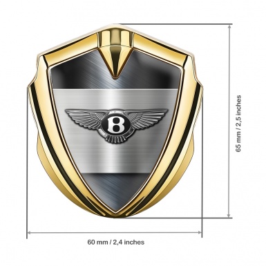 Bentley Trunk Emblem Domed Badge Gold Brushed Aluminum Template