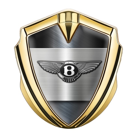 Bentley Trunk Emblem Domed Badge Gold Brushed Aluminum Template