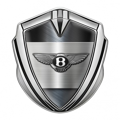 Bentley Trunk Emblem Domed Badge Silver Brushed Aluminum Template