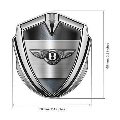 Bentley Trunk Emblem Domed Badge Silver Brushed Aluminum Template